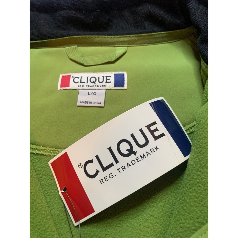 NWT Clique Softshell Jacket Lime Green Full Zip L Lightweight Outdoor Activewear - Picture 3 of 7